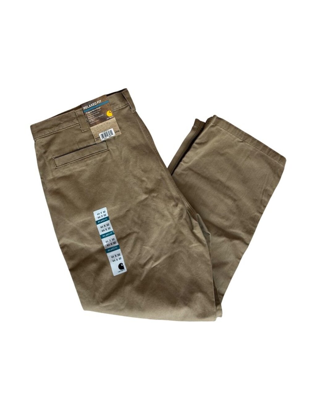 Carhartt Pants New Mens Size 44 x 32 Tan Relaxed Fit Rugged Style 100095